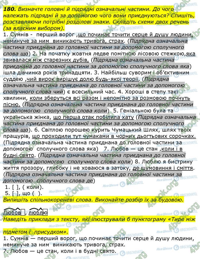 ГДЗ Укр мова 9 класс страница 180